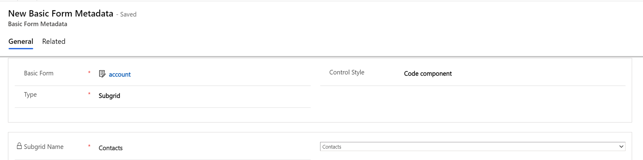 Add code component to subgrid.