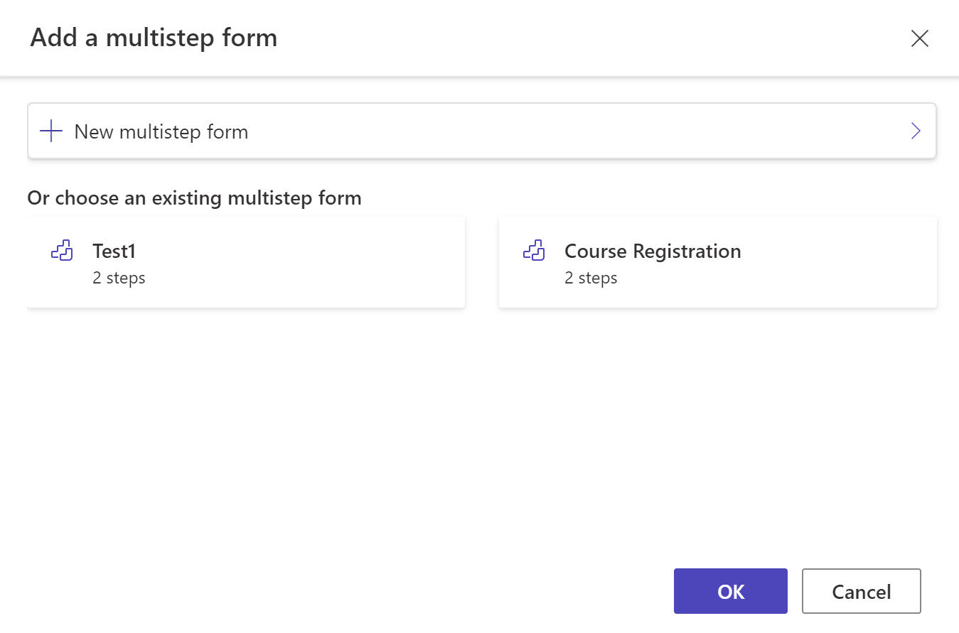 Screenshot of Add a multistep form.