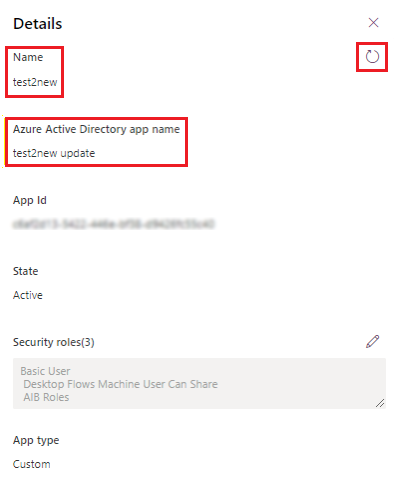 Sync the application user name with the Microsoft Entra application name.