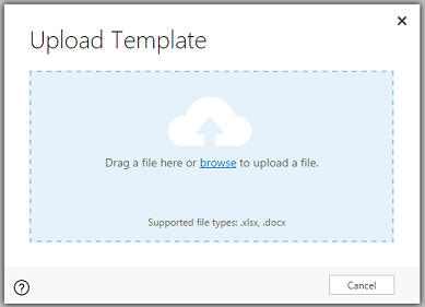 Upload Template dialog box.