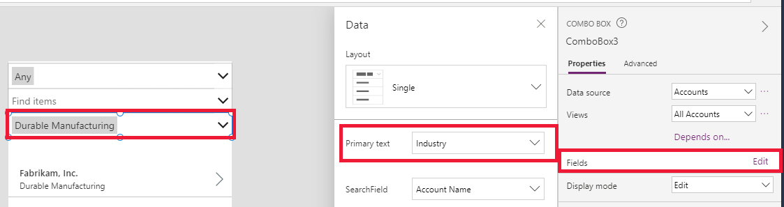 Setting combo box values.