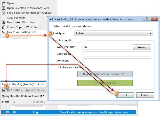 Link to an existing work item