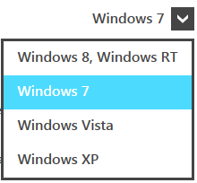 Screenshot of selecting your operating system.