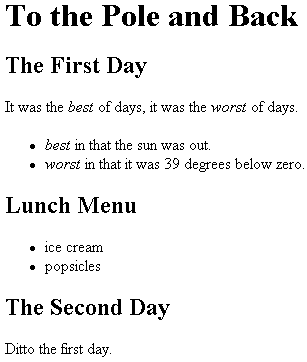 Formatted output
