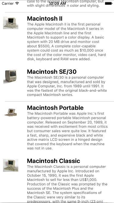 A sample table run