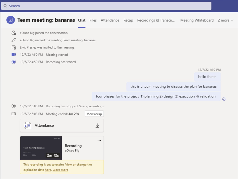 Team meeting shown in Teams client.