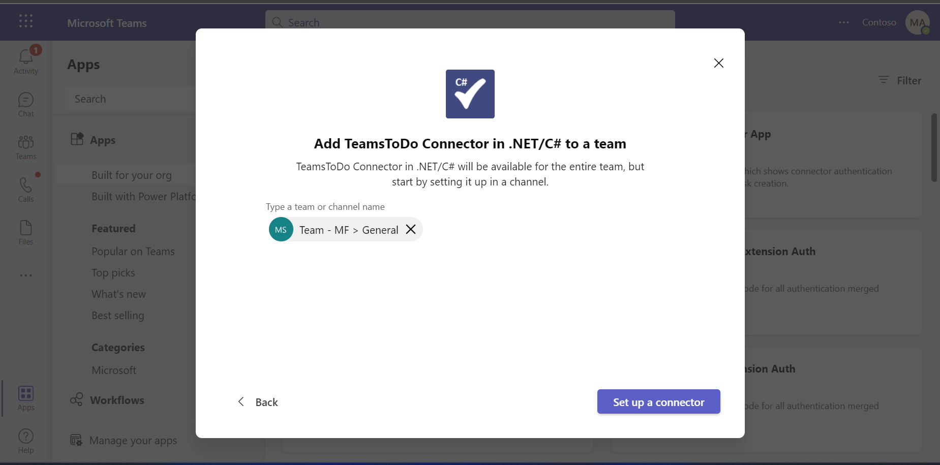 Setup Connector