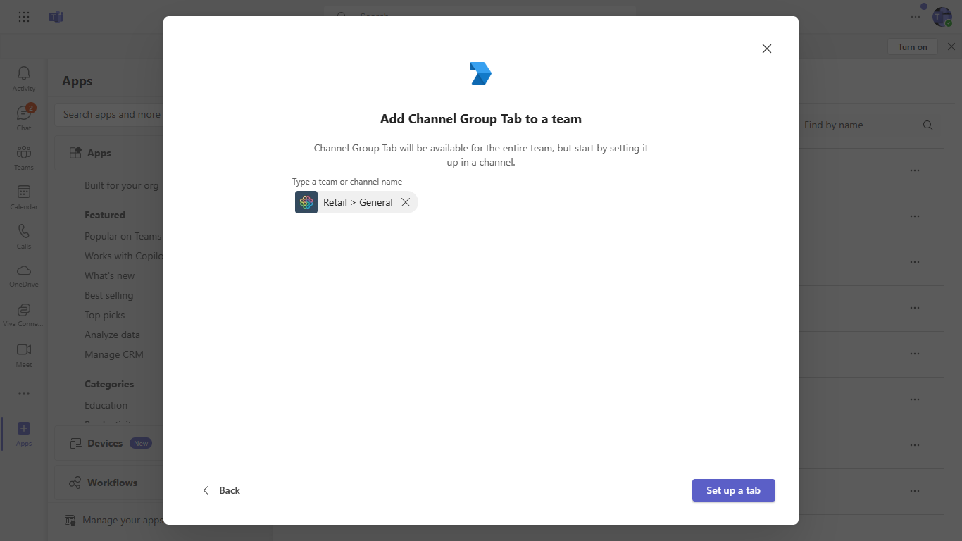 Setup Tab