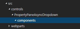 Components folder highlighted in Visual Studio Code