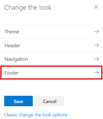 Change the look configuration options