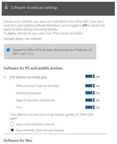 Choose the software you want to make available to the people in your company.