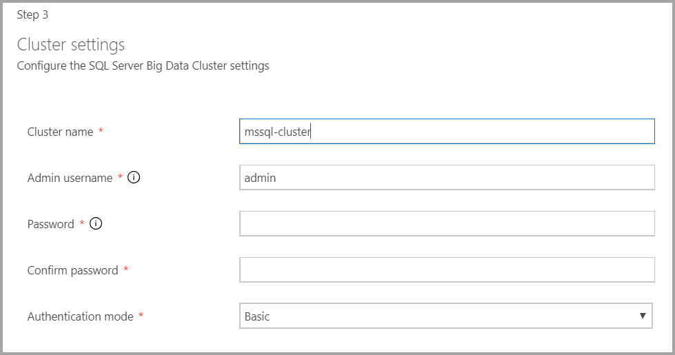 Cluster settings