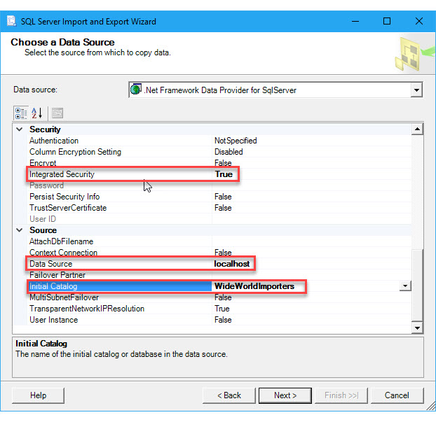 Connect to a SQL Server Data Source (SQL Server Import and Export