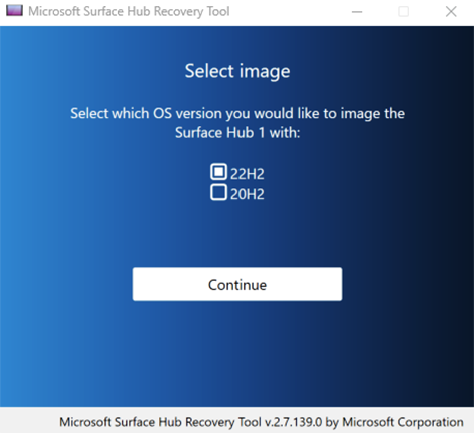 Screenshot of Recovery Tool Select image.