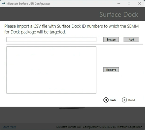 Screenshot that shows import a .csv file that contains a list of the docks you're intending to provision
