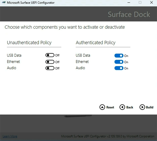 Screenshot that shows choose which components you want to activate or deactivate.