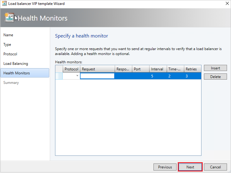 Screenshot of health monitor.