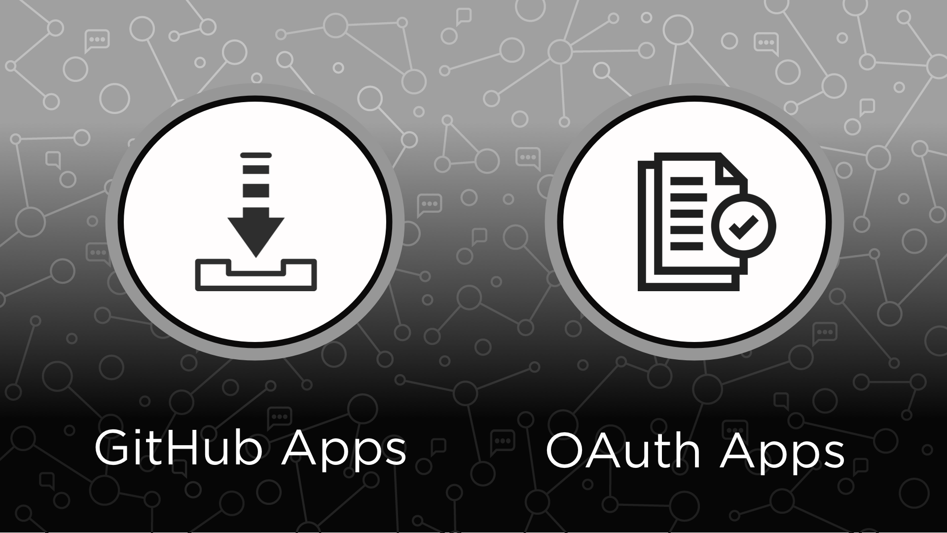 Image of an install icon and an approve icon for GitHub Apps and OAuth Apps.