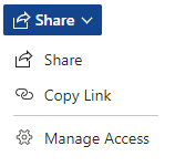 Screenshot of sharing dialog in Microsoft 365.
