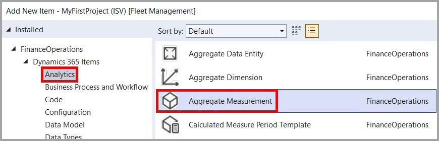 Screenshot of the Aggregate Measurement option.