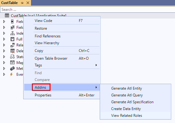 Screenshot of the generate alt entity page.