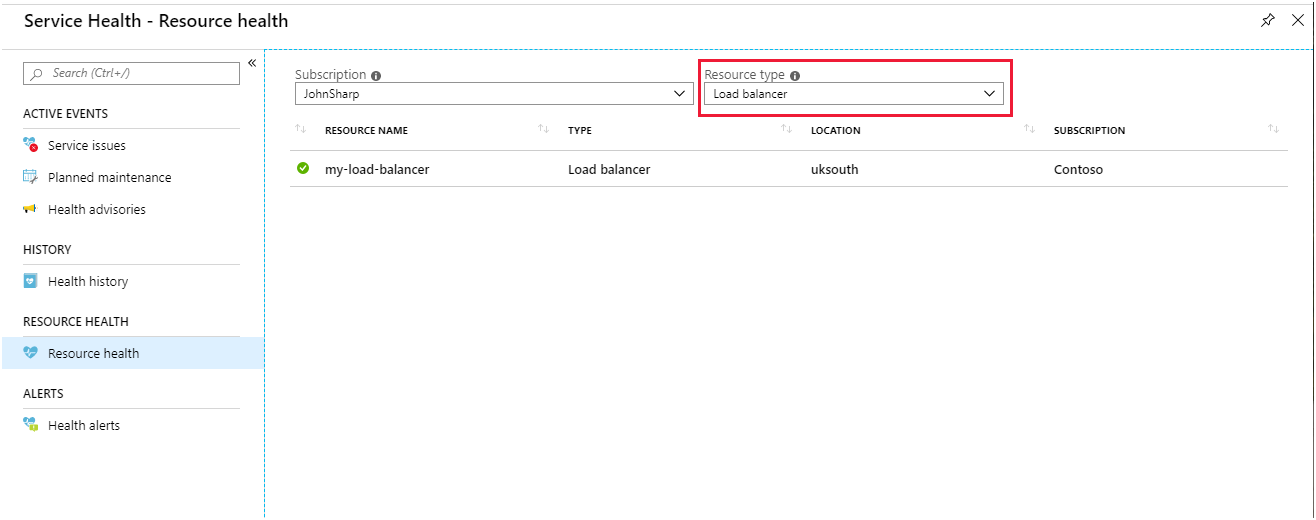 Screenshot that shows the Monitor and Service Health pages in the Azure portal.