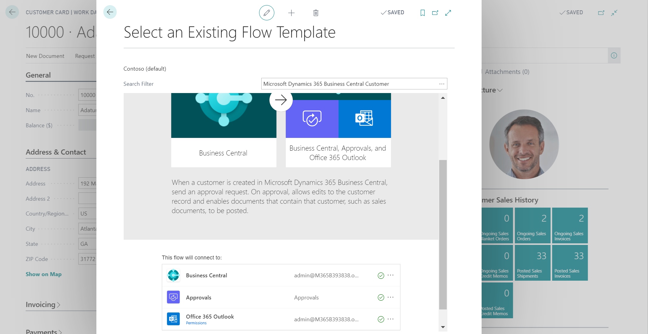 Screenshot of building connectors for the flow.