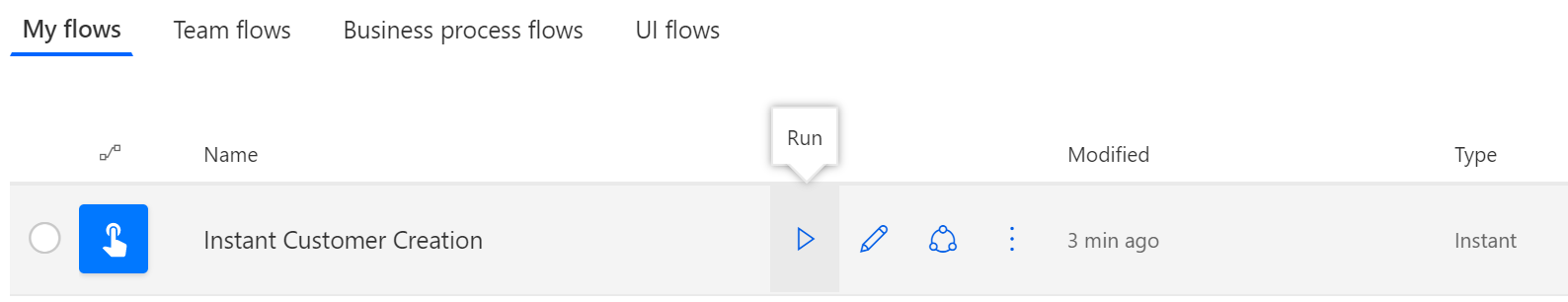 Screenshot of the Instant Customer Creation feature.