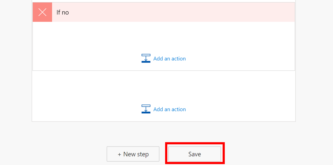 Screenshot of the Save command on the approval template.