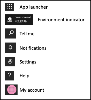 Screenshot of the App bar elements available.