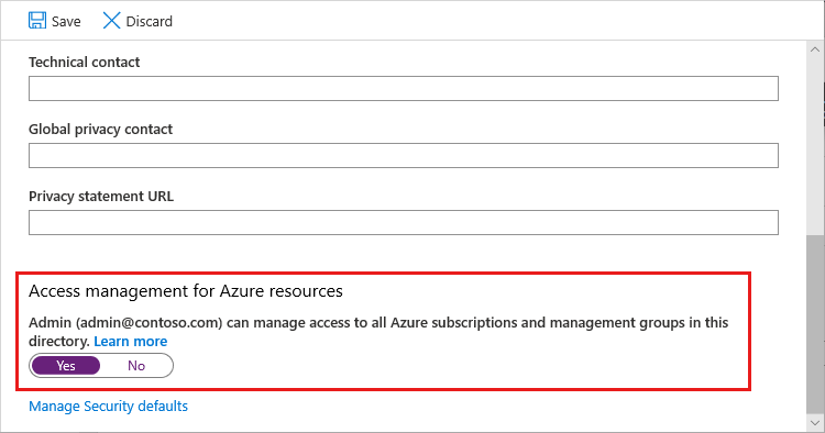 Access management for Azure resources.