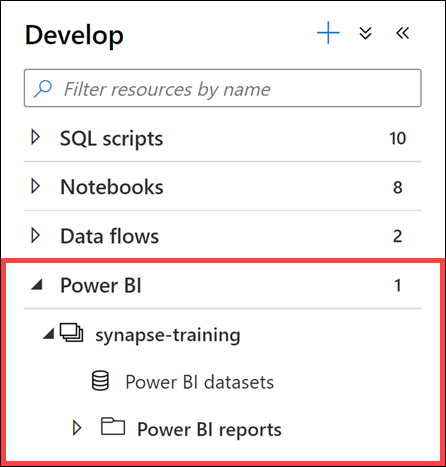 Explore the linked Power BI workspace in Azure Synapse Studio