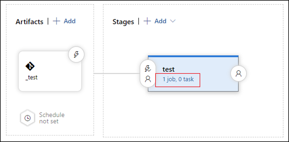 Screenshot of the Azure DevOps release pipeline stage view with the View stage tasks option.