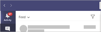 Image of activity feed location in Teams