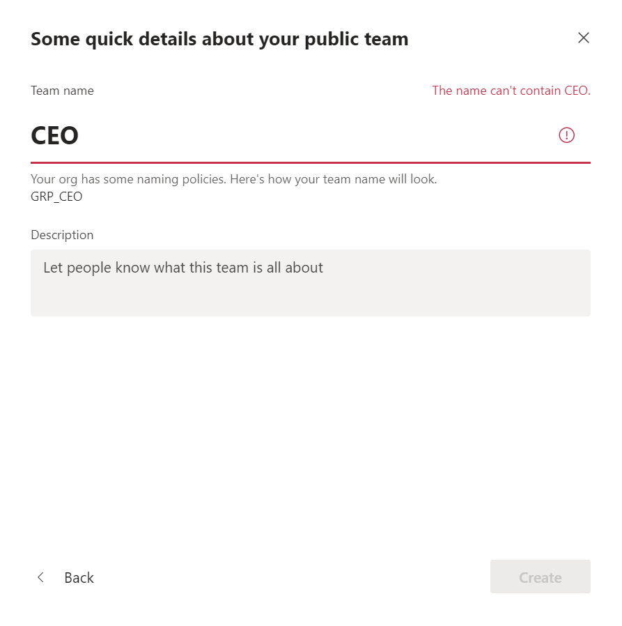 Screenshot of Blocked words warning from Teams.