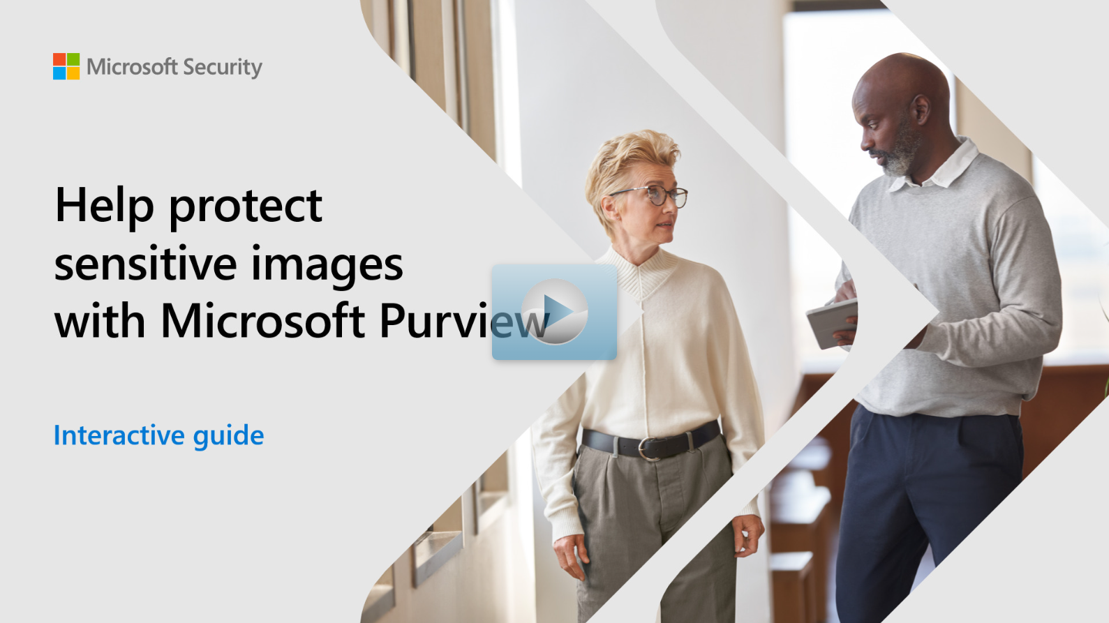 Cover for an interactive guide that says Help protect sensitive images with Microsoft Purview interactive guide.