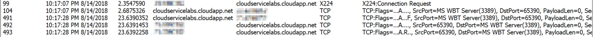 Screenshot of another network trace.