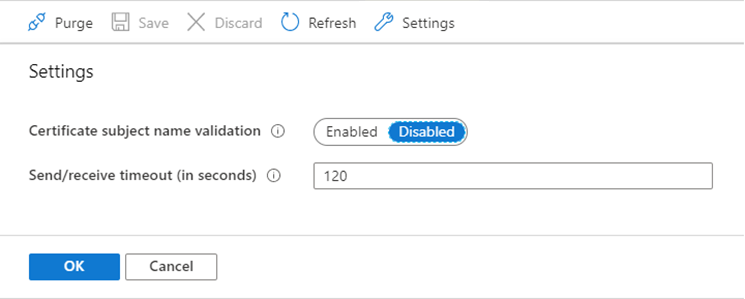 Screenshot that shows the toggle button in Azure Front Door (classic).