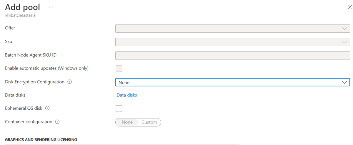 Screenshot of the Disk Encryption Configuration setting.