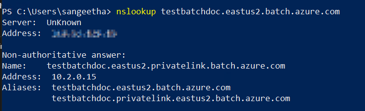 Screenshot of the second nslookup command output.