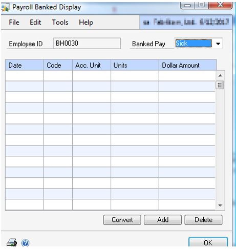 Screenshot of the Null values for the employee.