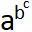 Letter a with level 1 superscript b and level 2 superscript c