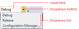 Command bar drop-down (redline)