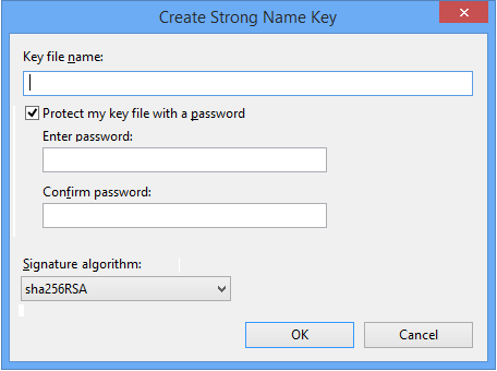 0704-01_CreateStrongNameKey >Create Strong Name Key is an example of a simple dialog in Visual Studio.