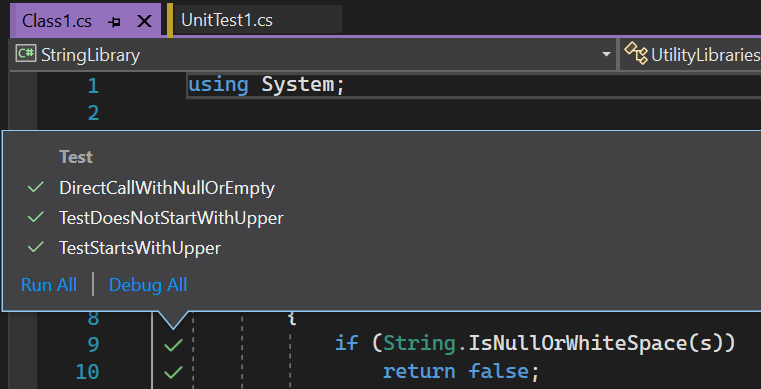 Code coverage for the if conditional statement