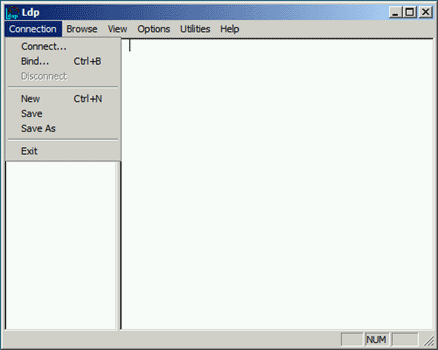 Screenshot that shows the Connect menu option.