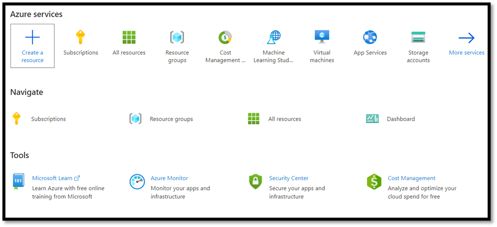 Azure resources selection