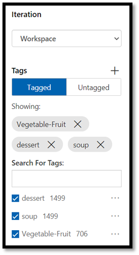 Image tags display