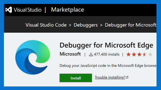 VS Marketplace Edge Debugger extension