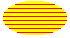 Illustration of an ellipse filled with horizontal lines over a background color